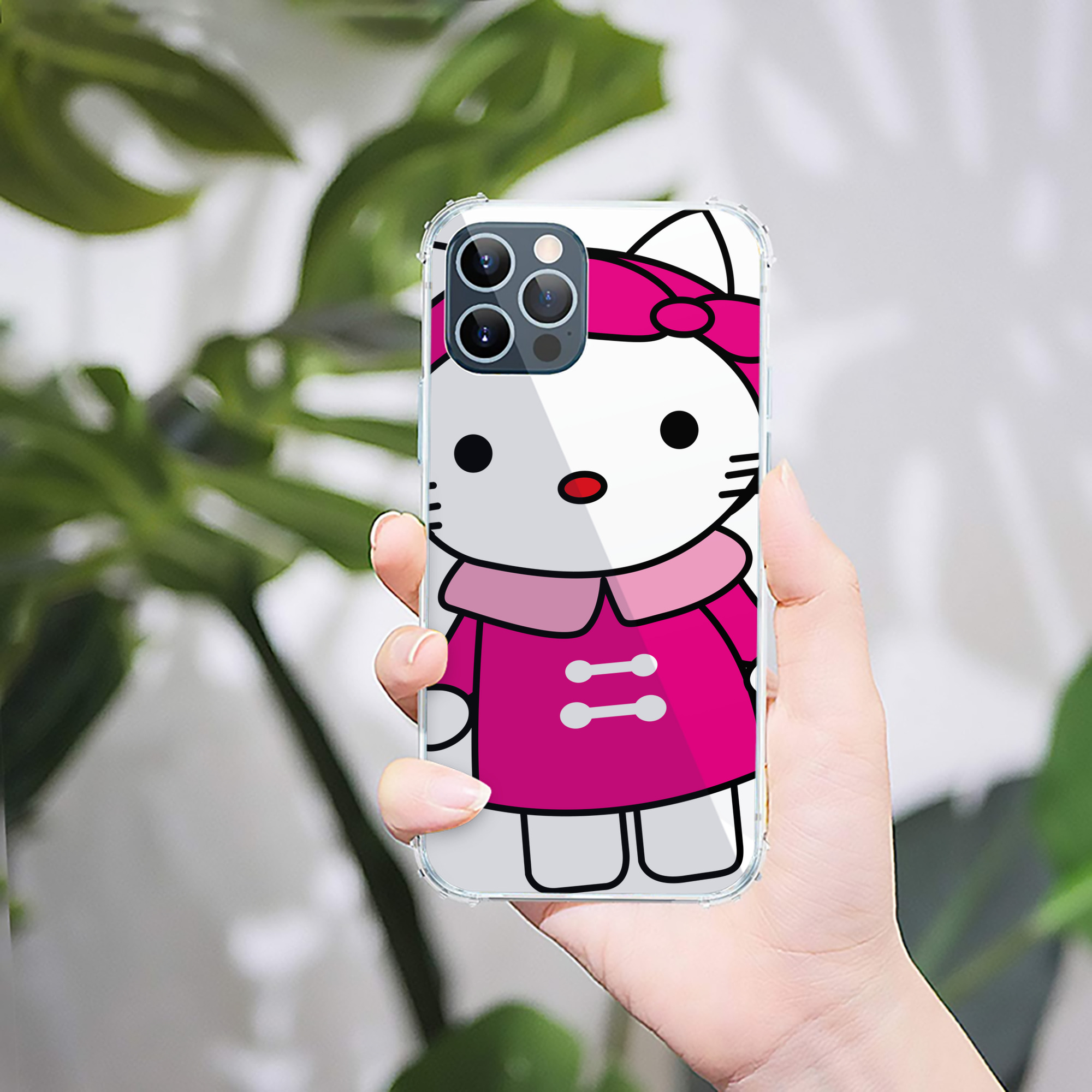 （画像用） Hello Kitty ハローキティ 【iPhone 12シリーズ対応】透明スマホケース（クリアソフトケース）